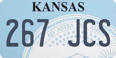 KS license plate 267JCS