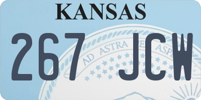 KS license plate 267JCW