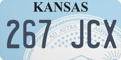 KS license plate 267JCX