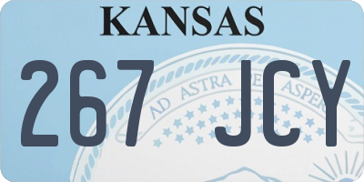 KS license plate 267JCY