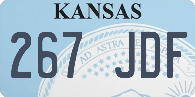 KS license plate 267JDF