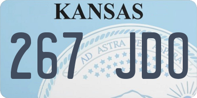 KS license plate 267JDO