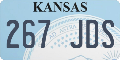 KS license plate 267JDS