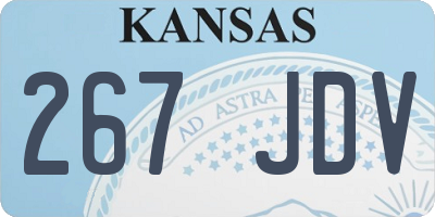 KS license plate 267JDV