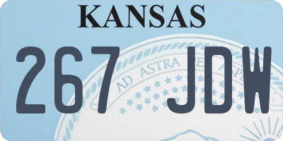 KS license plate 267JDW