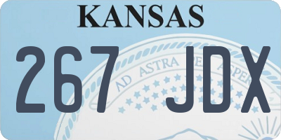 KS license plate 267JDX