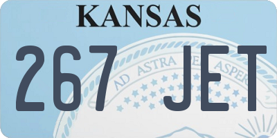 KS license plate 267JET