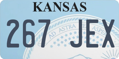 KS license plate 267JEX