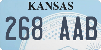 KS license plate 268AAB