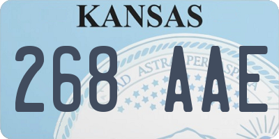 KS license plate 268AAE