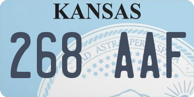 KS license plate 268AAF