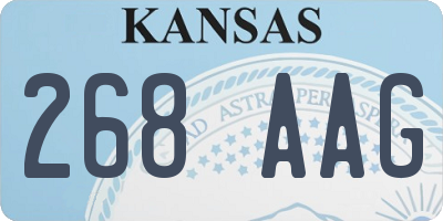 KS license plate 268AAG
