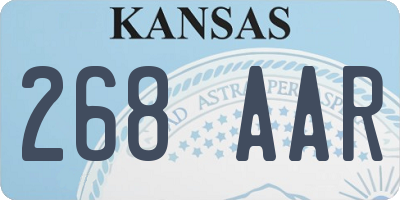 KS license plate 268AAR