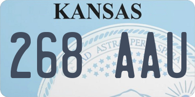KS license plate 268AAU