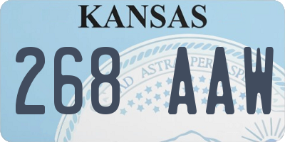 KS license plate 268AAW