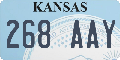 KS license plate 268AAY