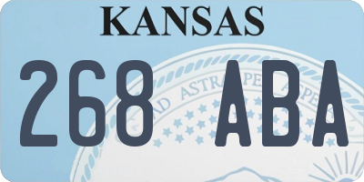 KS license plate 268ABA