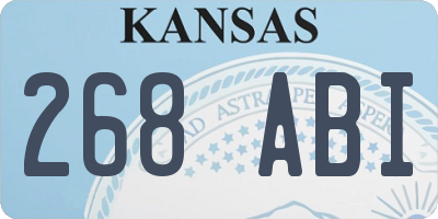 KS license plate 268ABI