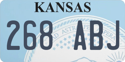 KS license plate 268ABJ