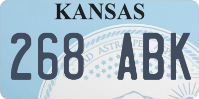 KS license plate 268ABK
