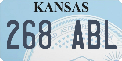 KS license plate 268ABL