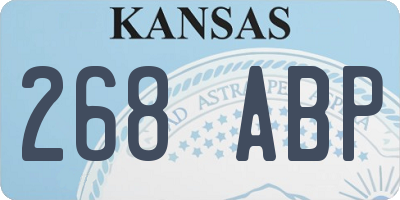 KS license plate 268ABP