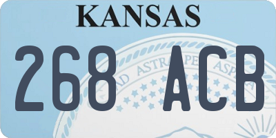 KS license plate 268ACB
