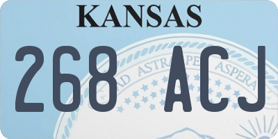 KS license plate 268ACJ
