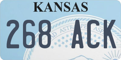 KS license plate 268ACK