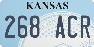 KS license plate 268ACR