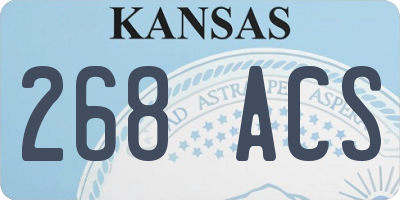 KS license plate 268ACS