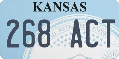 KS license plate 268ACT