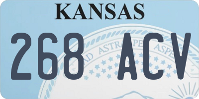 KS license plate 268ACV