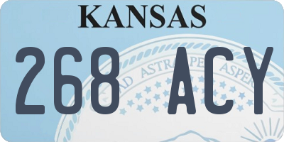 KS license plate 268ACY