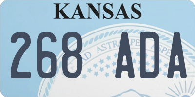 KS license plate 268ADA