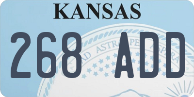 KS license plate 268ADD