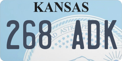 KS license plate 268ADK