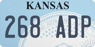 KS license plate 268ADP