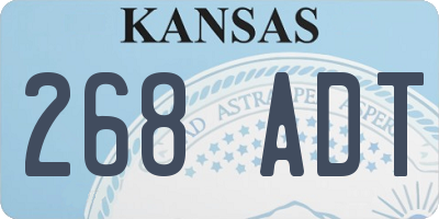 KS license plate 268ADT
