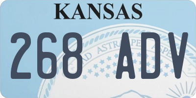 KS license plate 268ADV
