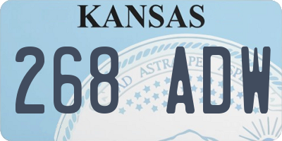KS license plate 268ADW