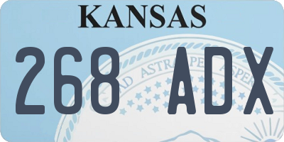 KS license plate 268ADX