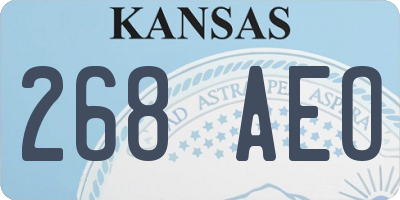 KS license plate 268AEO