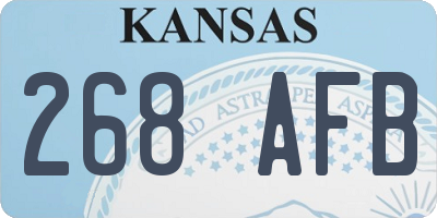 KS license plate 268AFB