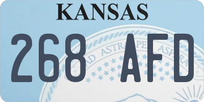 KS license plate 268AFD