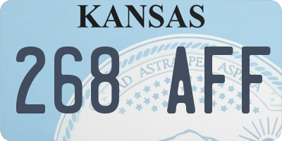 KS license plate 268AFF