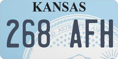 KS license plate 268AFH