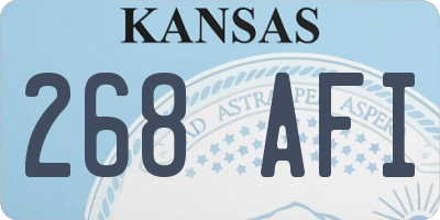 KS license plate 268AFI