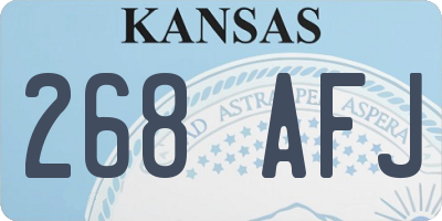 KS license plate 268AFJ