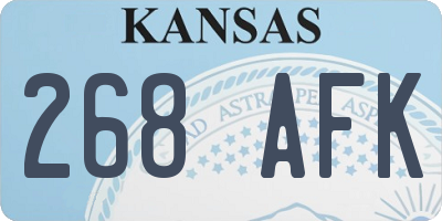 KS license plate 268AFK